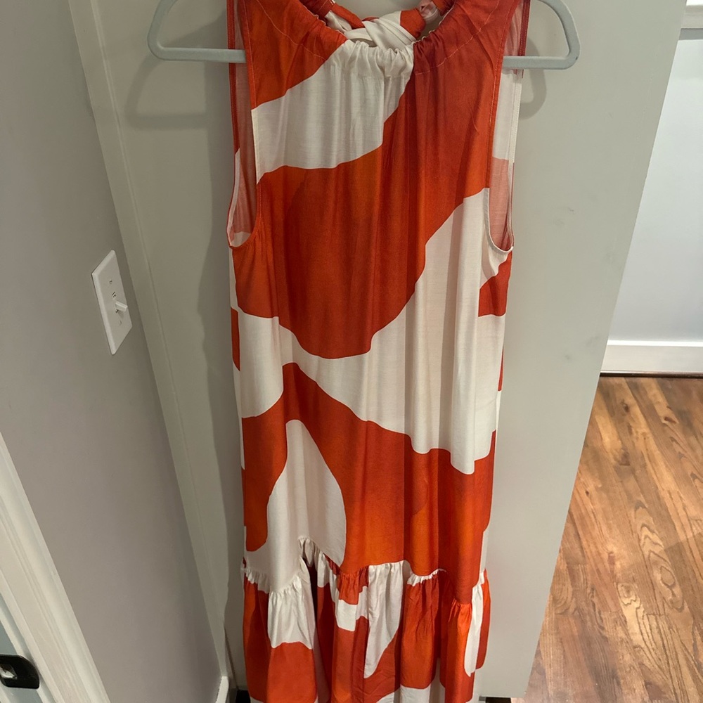 H&M Orange and White Maxi Dress